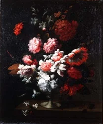 Still life of flowers in an urn